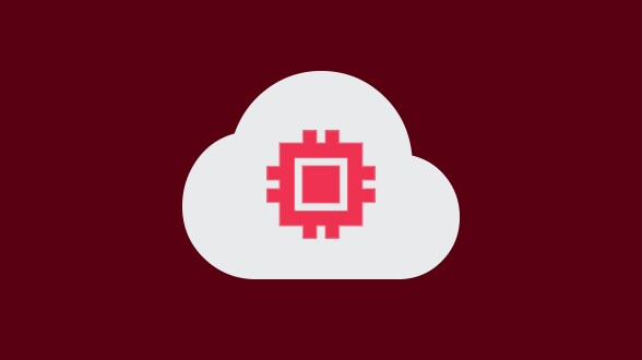 Cloud-Symbolbild mit rotem Hintergrund