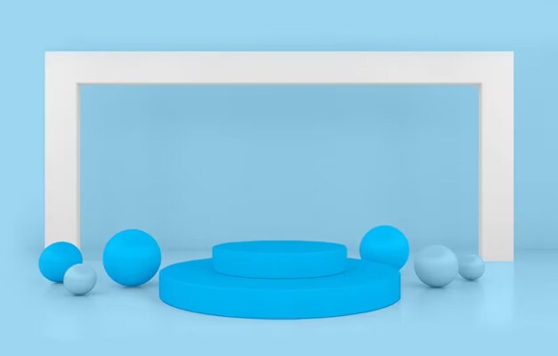 verschiedene Formen vor blauem Hintergrund