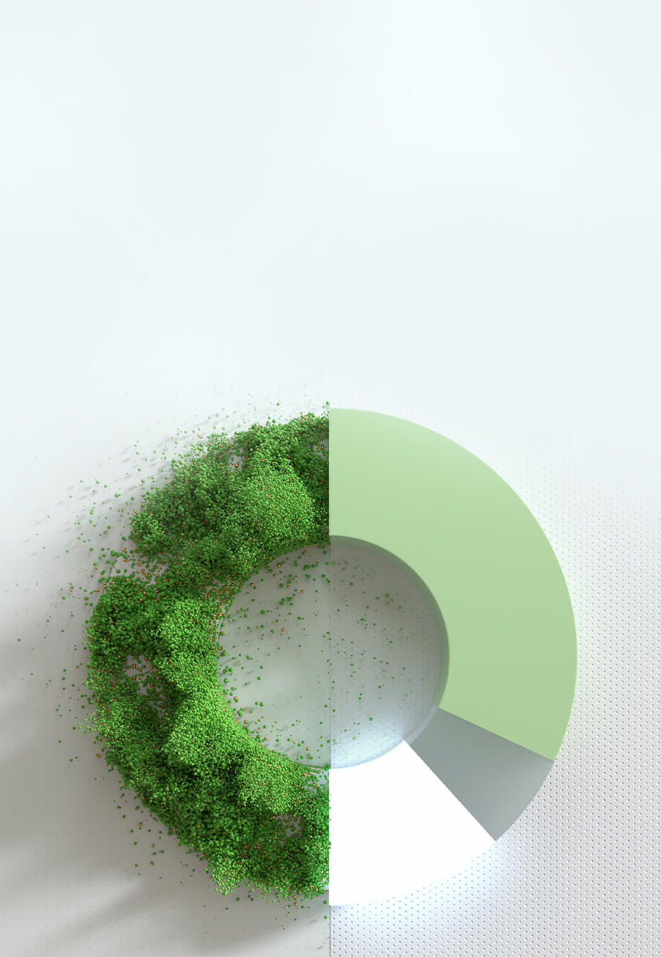 Grüner Kreis mit Pflanzen