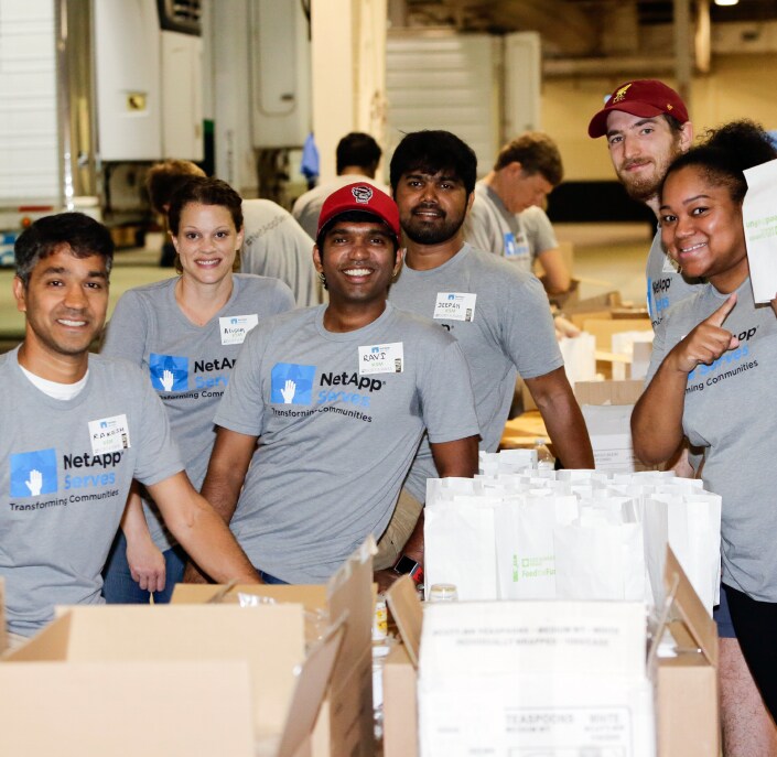 People working at a foodbank