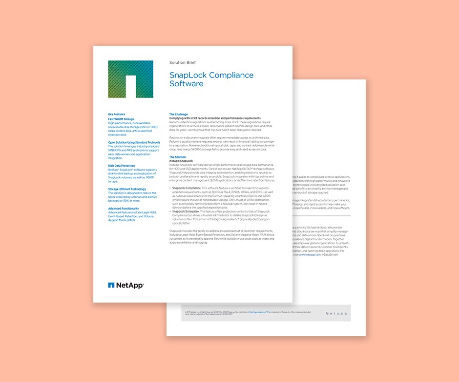 SnapLock Daten-Compliance – WORM-Compliance | NetApp