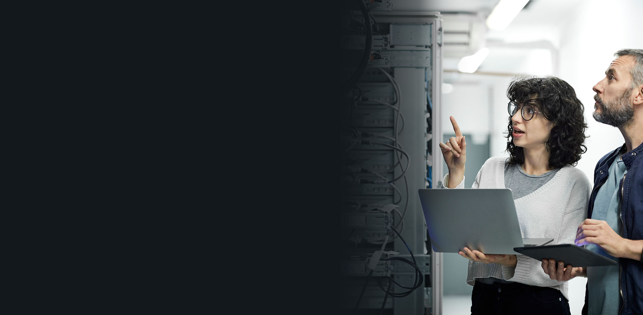 people in data center