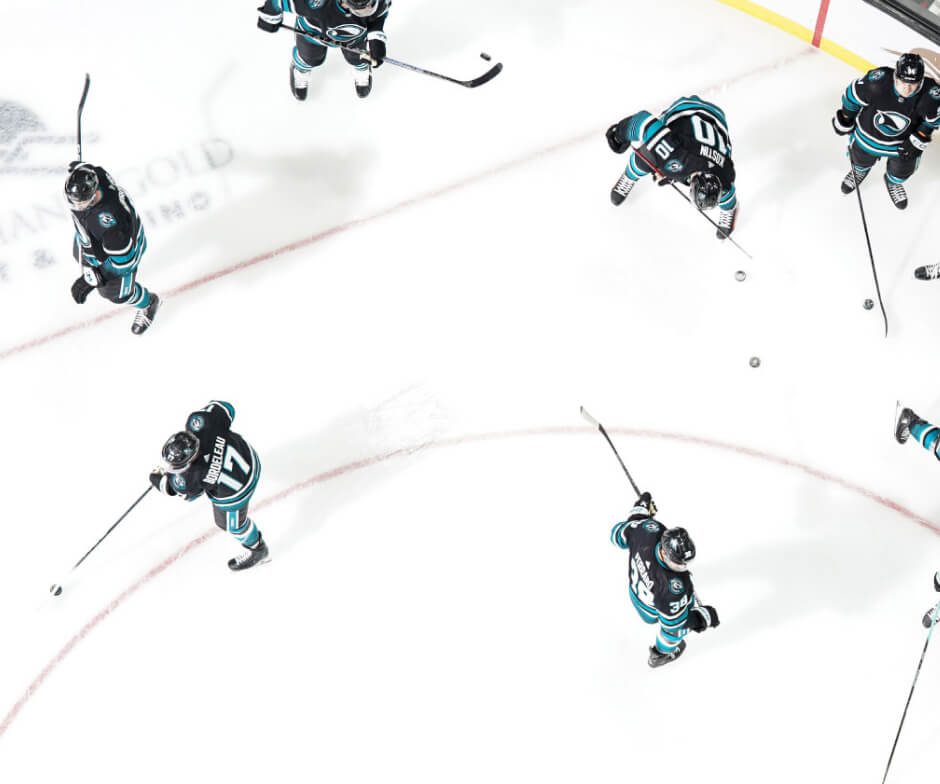 Les Sharks de San Jose patinent sur la glace