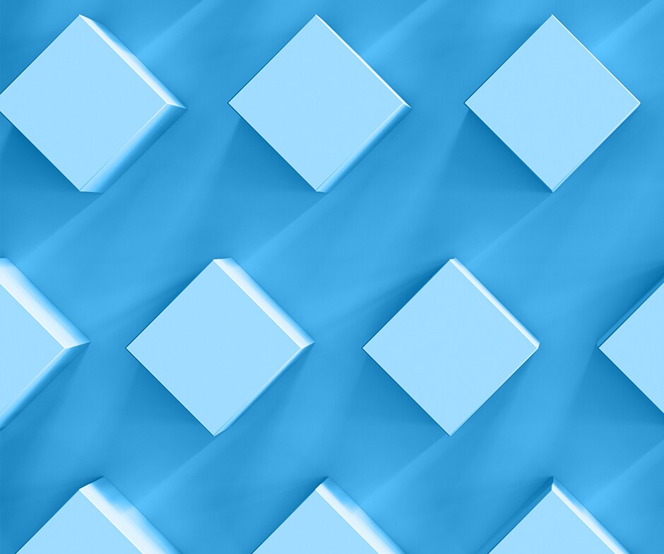 Carrés bleus sur fond bleu