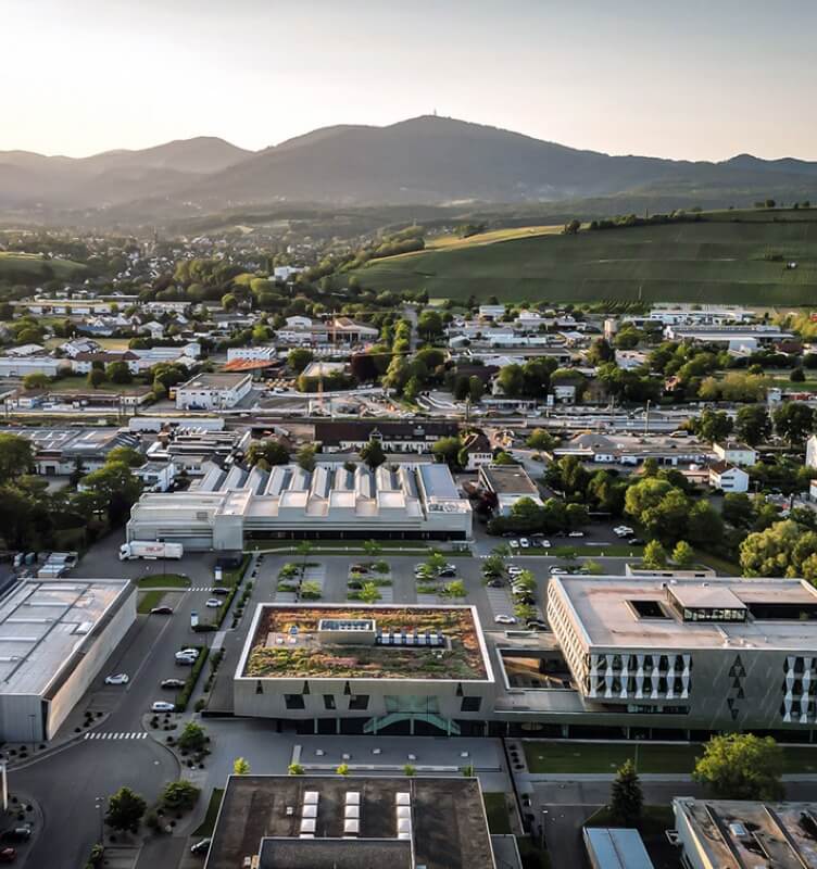 Vista dall'alto delle aziende