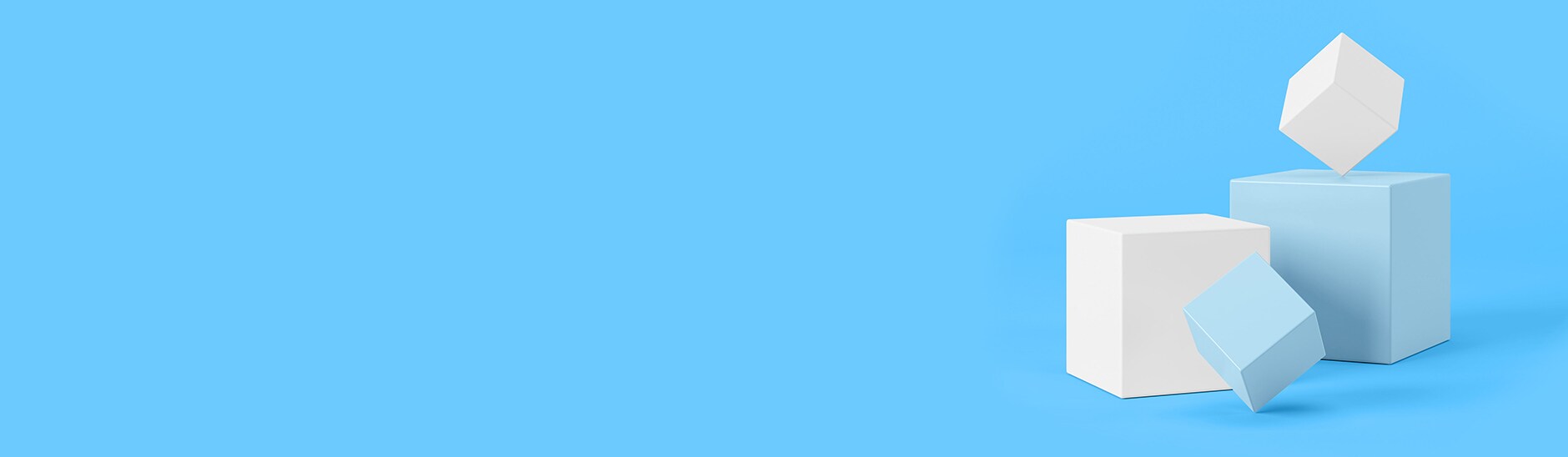 青の背景に白と青のブロック