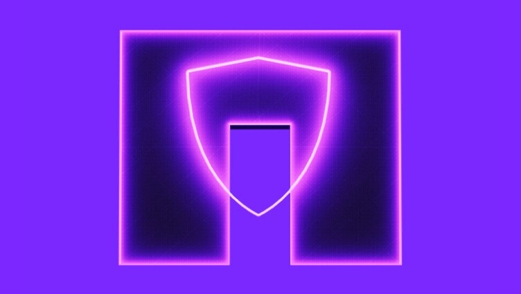 보라색 배경의 NetApp 로고