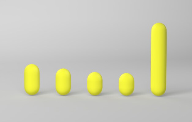 회색 배경에 노란색 추상적 도형