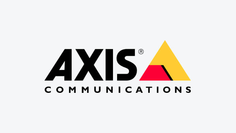삼각형과 다른 색상이 있는 Axis Communications 로고