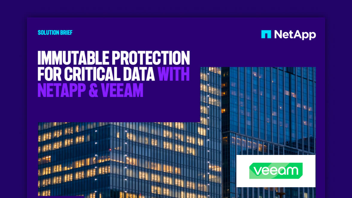Veeam: NetApp 및 Veeam을 통한 중요 데이터의 불변(Immutable) 보호