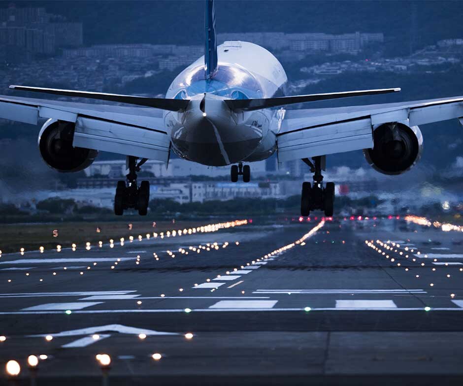 An airplane taking off