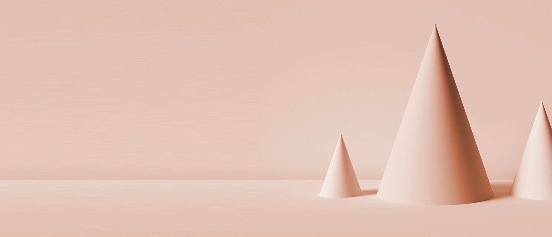 light pink cones on light pink background