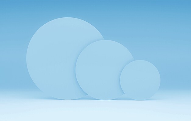 small, midium, large blue discs