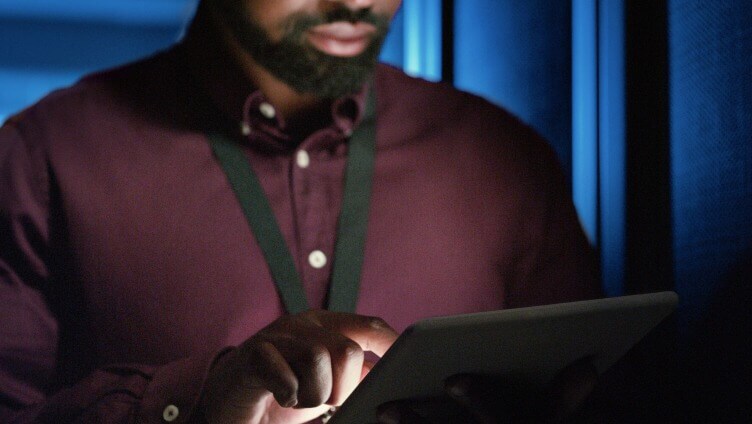 person holding a tablet