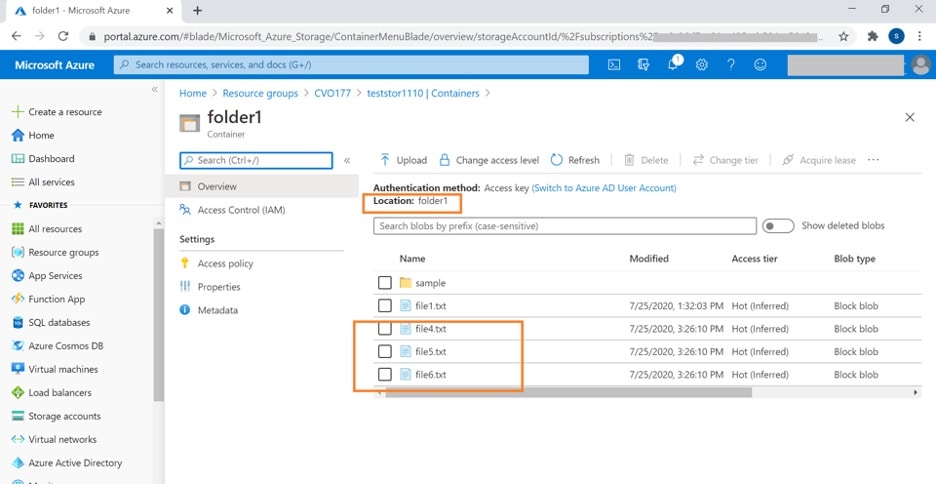 Additional files are copied from the local folder