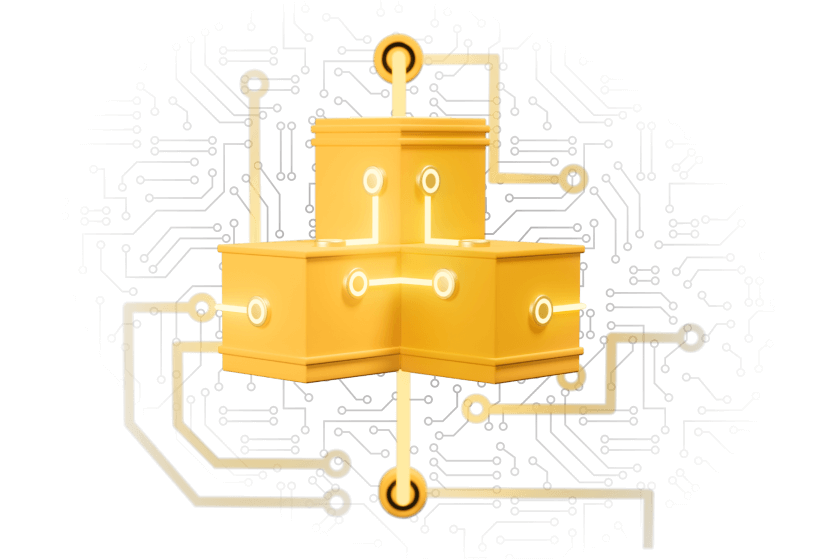 stylized illustration of data building blocks