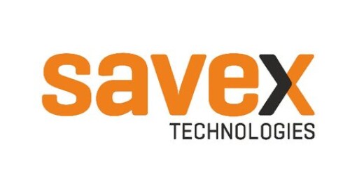 Savex Technologies logo featuring bold orange and black text in a modern font.