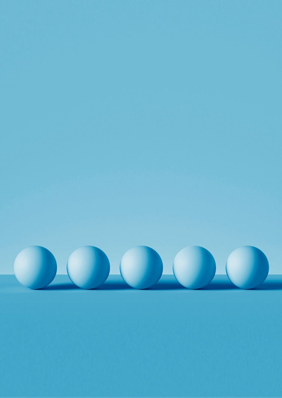 light blue balls in a bright light blue enviroment