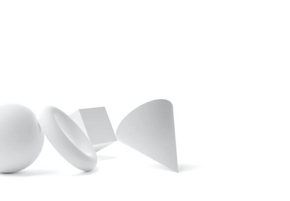 different gray shapes on white background