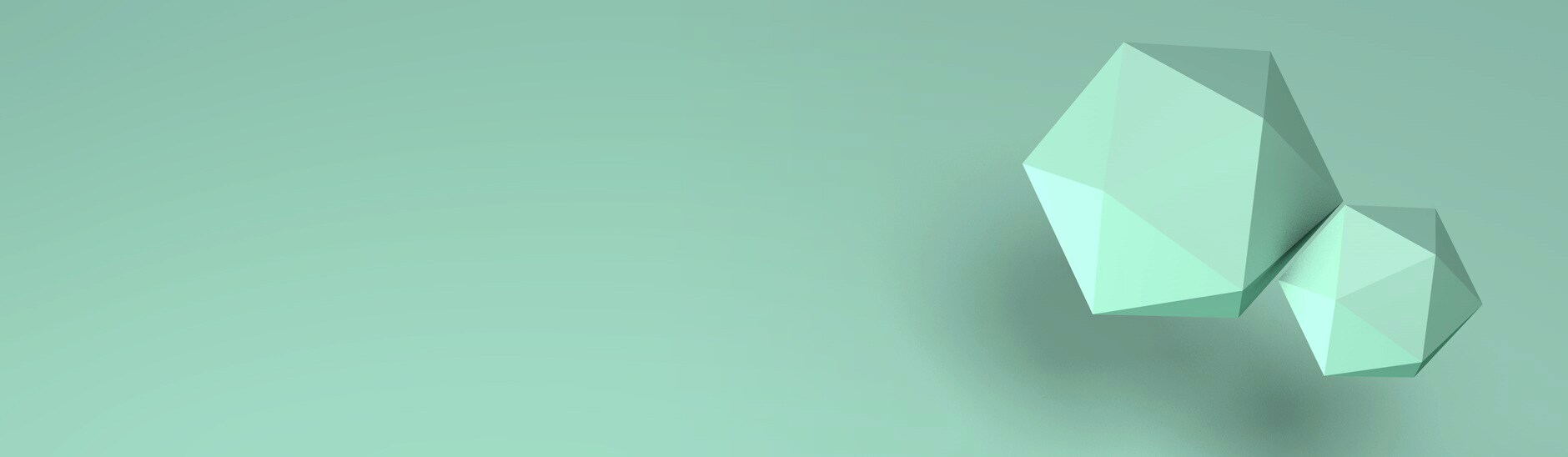 Duas formas abstratas em um fundo verde