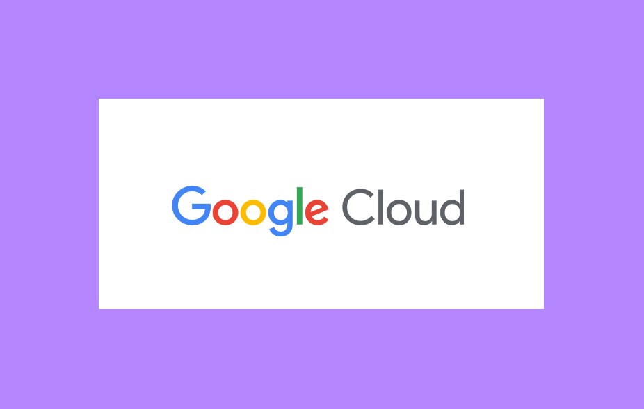 google cloud logo inside square purple background