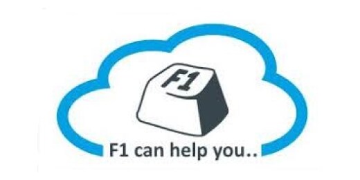 F1 key inside a cloud outline with the text F1 can help you