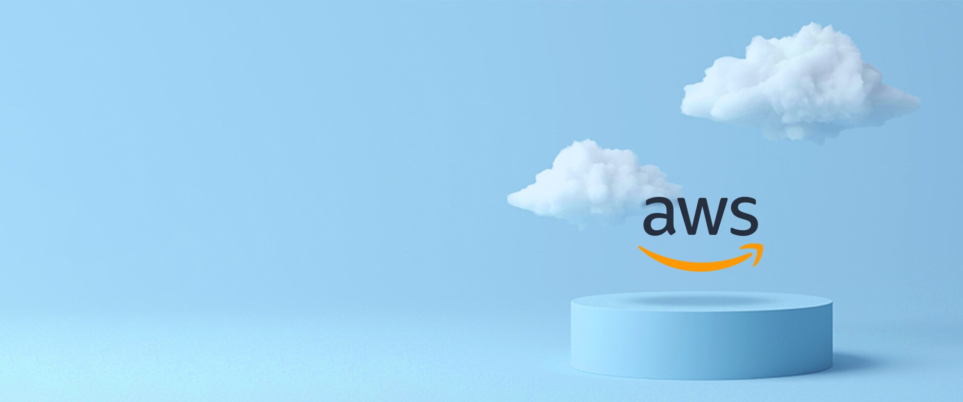AWS logo and clouds