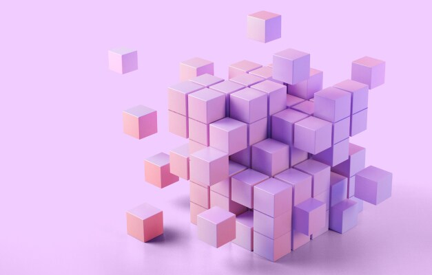 small pink stacked cubes