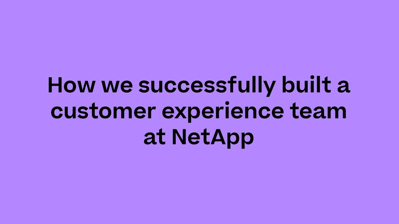 How we successfully built a customer experience team at NetApp